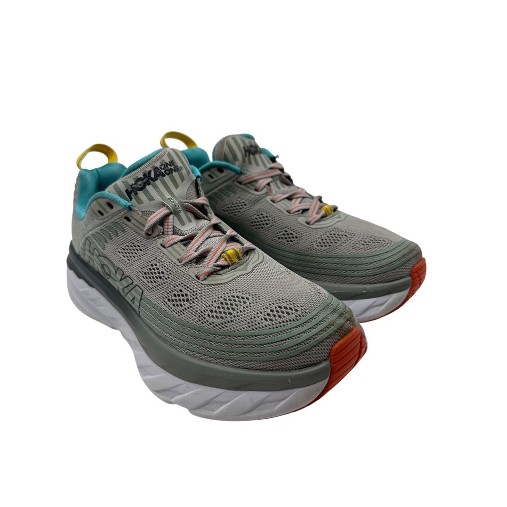 Hoka Bondi 6 Running Shoes Womens 7 Gray Excellent Road Sneakers 1019270 VBWL